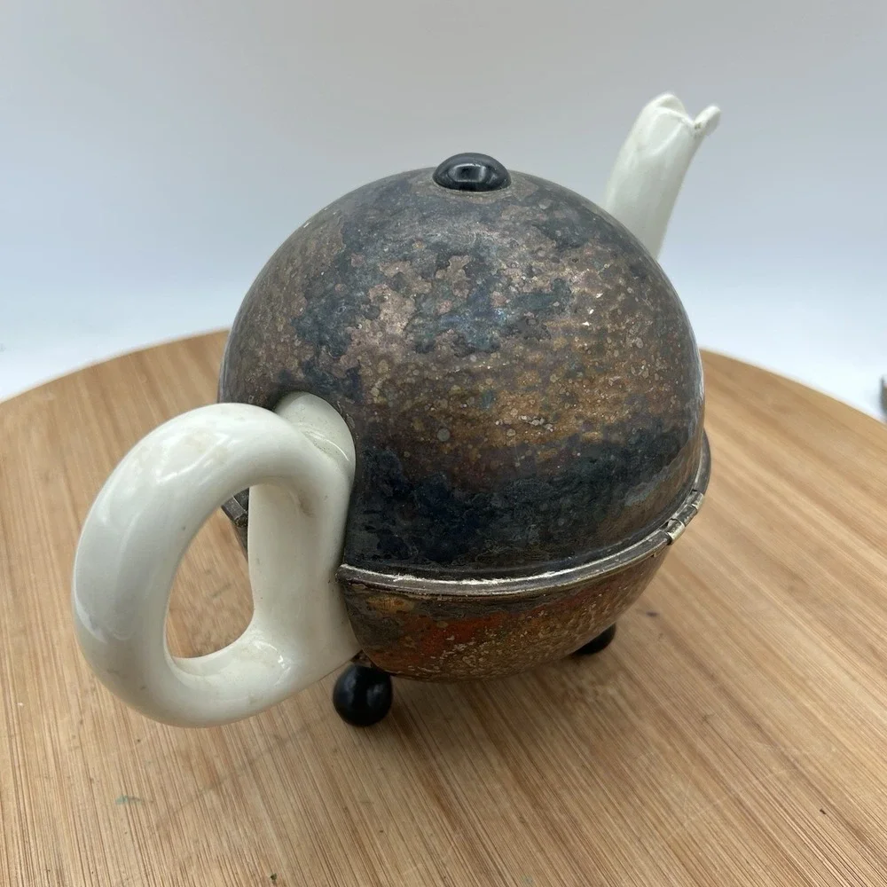 1930s WMF‎ Bauscher Weiden Thermal Ball Teapot Complete With Perfect Lined Shell